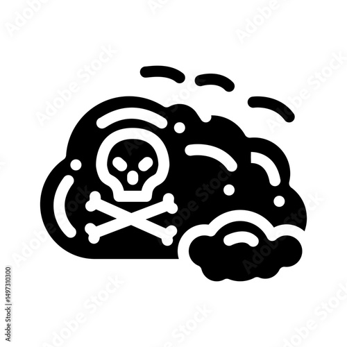 toxic gas air pollution glyph icon vector illustration
