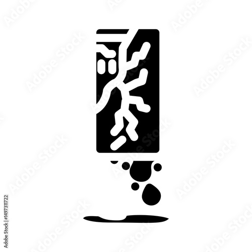 toxic chemicals leaking from e waste pollution glyph icon vector illustration