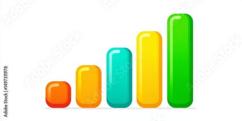 A simple chart icon growing steadily upwards representing population increase