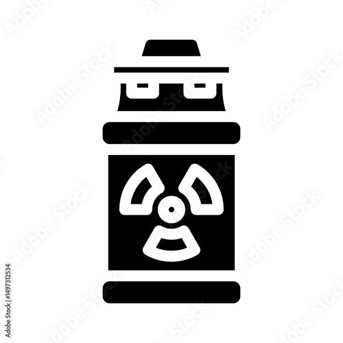 waste barrels radioactive pollution glyph icon vector illustration