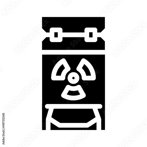 radiation hazardous container radioactive pollution glyph icon vector illustration