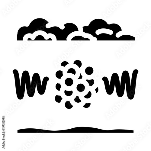 particles air radioactive pollution glyph icon vector illustration