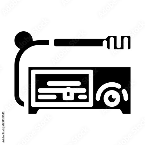geiger counter measuring radiation levels glyph icon vector illustration