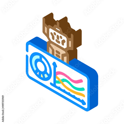 robo investment portfolio fintech isometric icon vector illustration