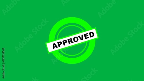 Approved seal stamp green screen animation