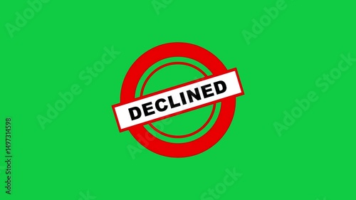  Declined seal stamp Green Screen animation