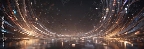 Wallpaper Mural Abstract backdrop of swirling, multifaceted light refractions ,  glowing,  design Torontodigital.ca