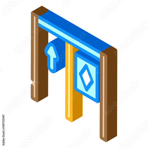 hov lane highway road isometric icon vector illustration