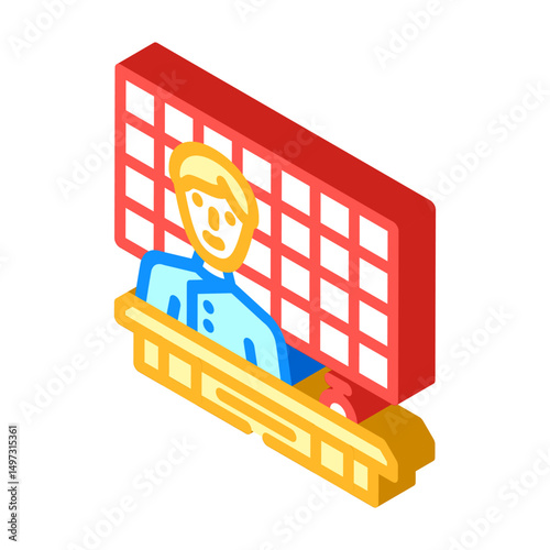 concierge hospitality hotel isometric icon vector illustration