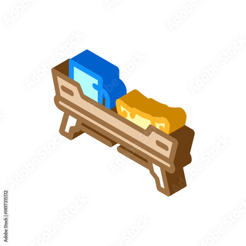 breakfast tray hospitality hotel isometric icon vector illustration