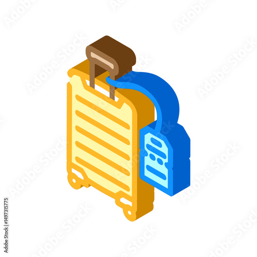 baggage claim hospitality hotel isometric icon vector illustration
