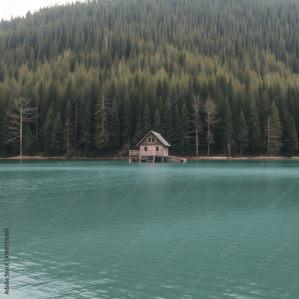 Fototapeta premium house on the lake