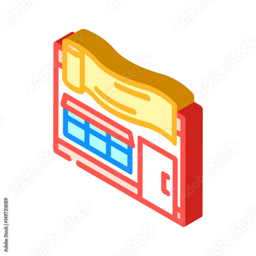 drapery shop isometric icon vector illustration