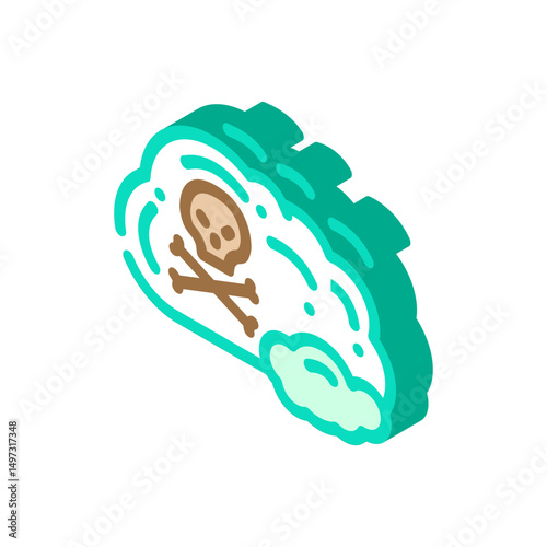 toxic gas air pollution isometric icon vector illustration