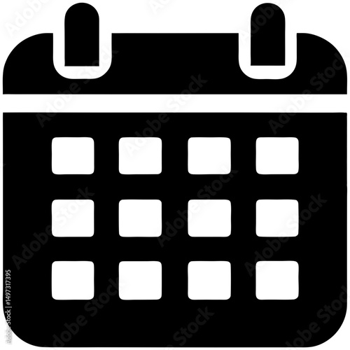 Black Calendar Icon Schedule App