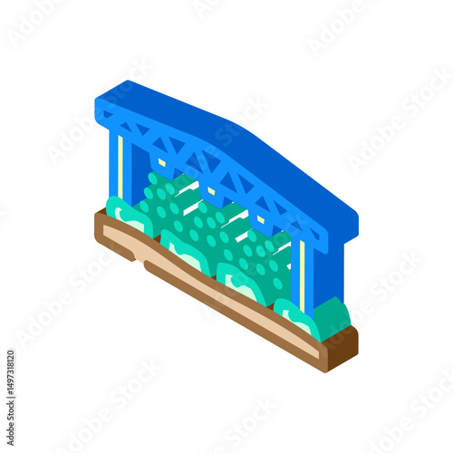 chemicals being sprayed crops isometric icon vector illustration