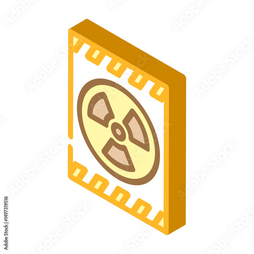 caution radioactive pollution isometric icon vector illustration