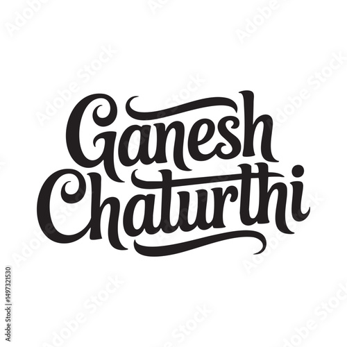 ganesh chaturthi lettering hand written typography