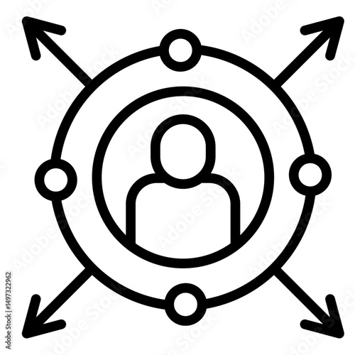 Network Expansion  Icon Element For Design	