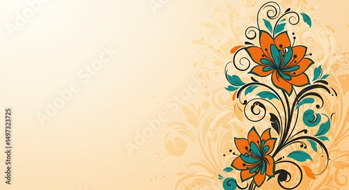abstract floral background with flowers