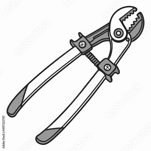 Vector illustration of bolt cutters a versatile tool icon suitable for design projects and visual communication with transparent background.