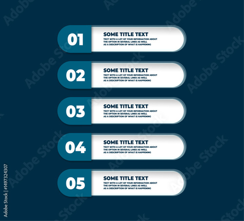 set of dark blue vector plates infographic template design your text on a light background