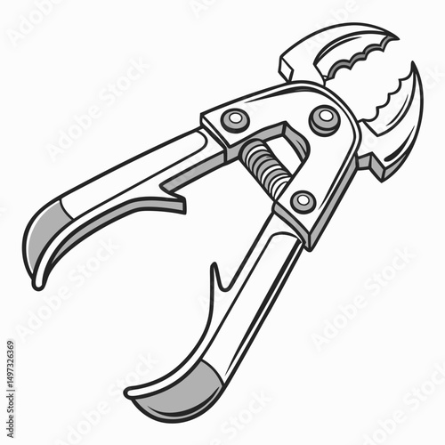 Professional illustrated pruning shears on white background vector graphic ready for versatile design applications