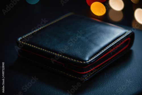 A wallet sitting on a table, possibly with important documents or valuables inside
