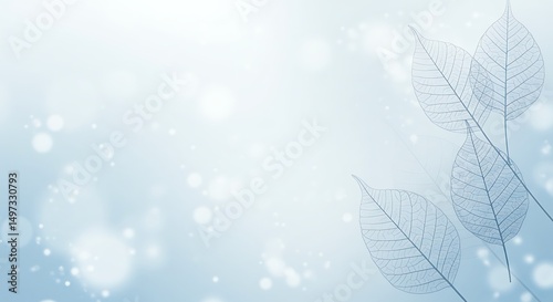 blue background with leaves