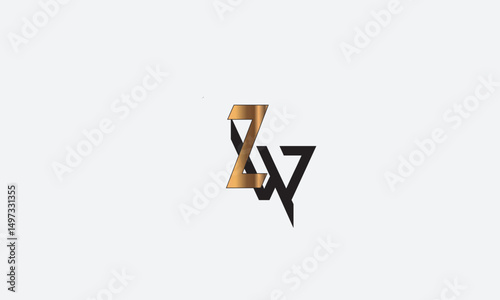 ZW, WZ , Z , W, Abstract Letters Logo Monogram	