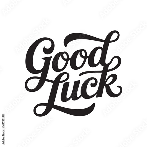 good luck letter hand written typography