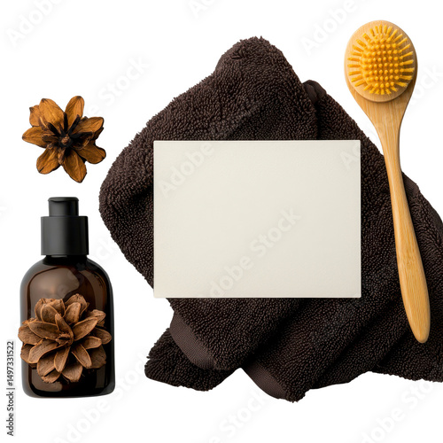 Relaxing spa essentials for self-care isolated against a transparent background..