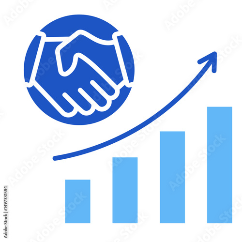Business Growth Together  Icon Element For Design	