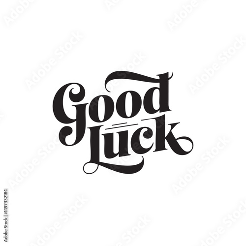 good luck letter hand written typography