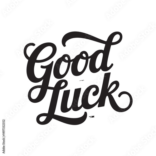 good luck letter hand written typography