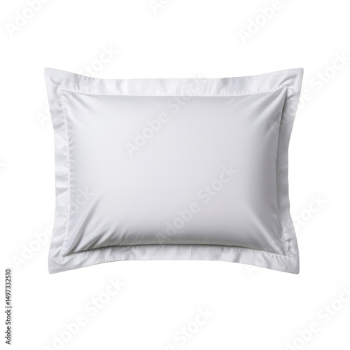 Soft white pillow for comfort and relaxation isolated against a transparent background..