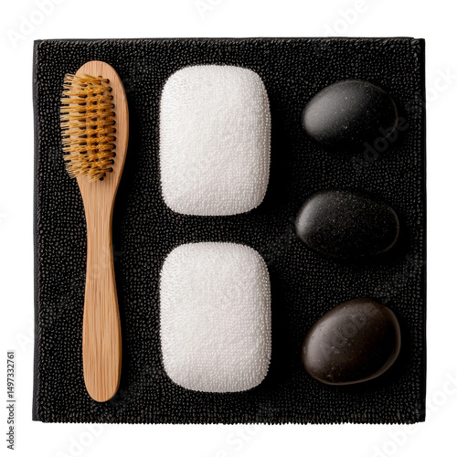 Spa essentials for relaxation and rejuvenation isolated against a transparent background..