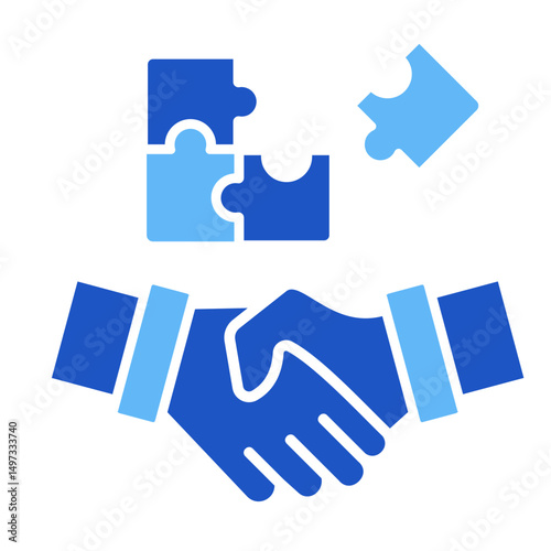 Collaboration Puzzle  Icon Element For Design	