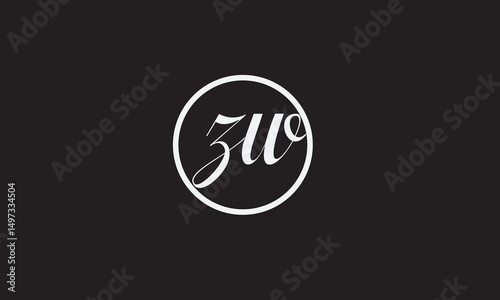 ZW, WZ , Z , W, Abstract Letters Logo Monogram	