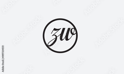 ZW, WZ , Z , W, Abstract Letters Logo Monogram	