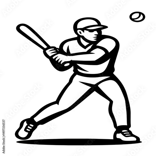 .black and white basheball     Illustration vector silhouette  style black hard  line art line drawing