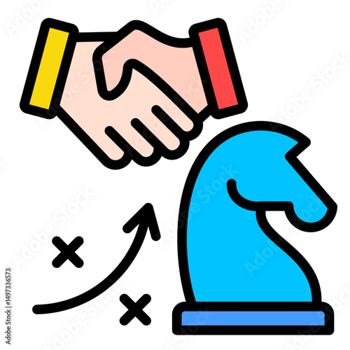 Joint Strategy  Icon Element For Design	