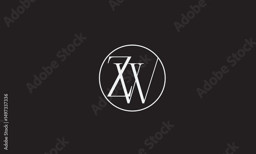 ZW, WZ , Z , W, Abstract Letters Logo Monogram	