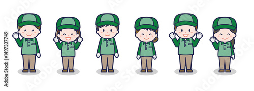 いろいろな人物セット_笑顔_配達員