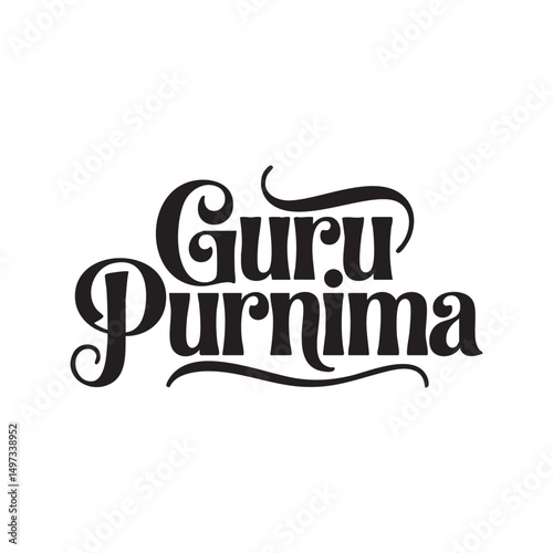 guru purnima hand lettering text design
