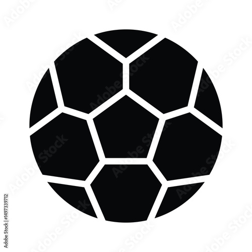 A glyph style icon denoting a football, premium design