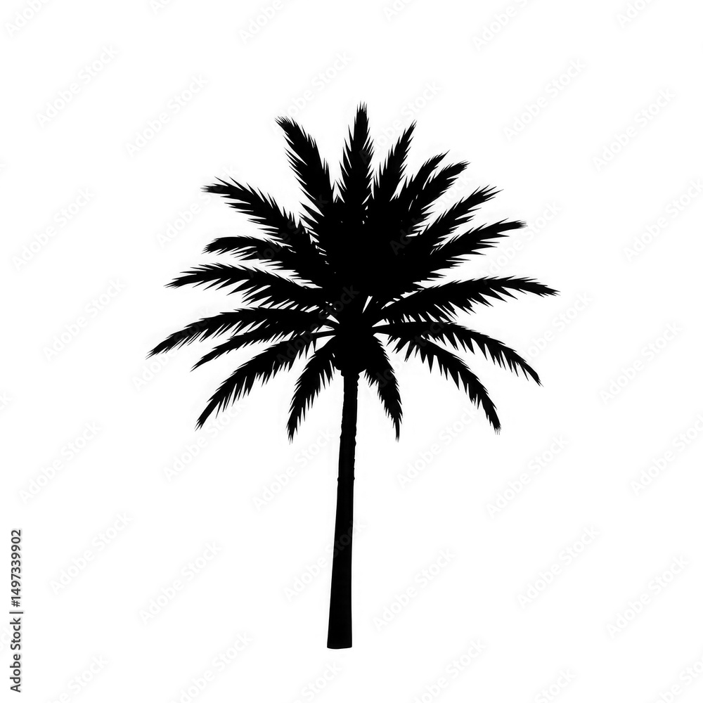 Fototapeta premium palm tree silhouette with transparent background PNG and JPEG image