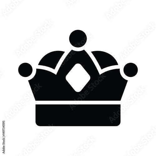 A customizable glyph style icon of royal crown