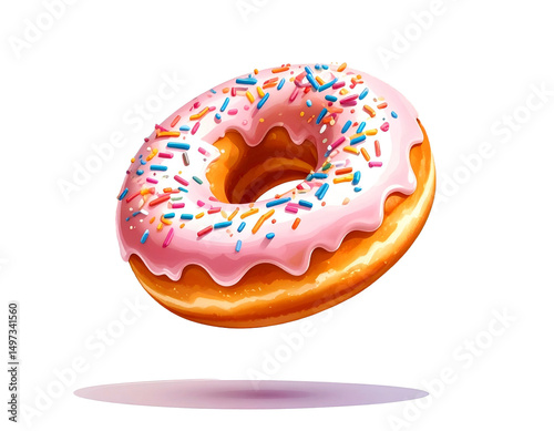 donut with sprinkles isolated on white
