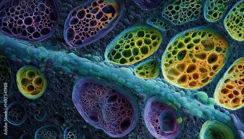 Microscopic Cellular Structures, Abstract Art photo